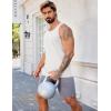 imageCOOFANDY Mens Workout Tank Tops 2 Pack Y Back Sleeveless Shirts Gym Muscle T Shirt Bodybuidling Athletic Stringer TeeWhiteLight Blue