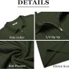 imageCOOFANDY Mens Zipper Polo Shirts Short Sleeve Ribbed Knit Polo T Shirts Fashion Casual Golf ShirtsArmy Green