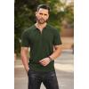 imageCOOFANDY Mens Zipper Polo Shirts Short Sleeve Ribbed Knit Polo T Shirts Fashion Casual Golf ShirtsArmy Green
