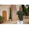 imageCOOFANDY Mens Zipper Polo Shirts Short Sleeve Ribbed Knit Polo T Shirts Fashion Casual Golf ShirtsArmy Green