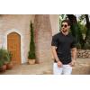imageCOOFANDY Mens Zipper Polo Shirts Short Sleeve Ribbed Knit Polo T Shirts Fashion Casual Golf ShirtsBlack