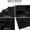 imageCOOFANDY Mens Zipper Polo Shirts Short Sleeve Ribbed Knit Polo T Shirts Fashion Casual Golf ShirtsBlack