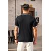 imageCOOFANDY Mens Zipper Polo Shirts Short Sleeve Ribbed Knit Polo T Shirts Fashion Casual Golf ShirtsBlack Striped