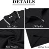 imageCOOFANDY Mens Zipper Polo Shirts Short Sleeve Ribbed Knit Polo T Shirts Fashion Casual Golf ShirtsBlack Striped