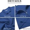 imageCOOFANDY Mens Zipper Polo Shirts Short Sleeve Ribbed Knit Polo T Shirts Fashion Casual Golf ShirtsBlue
