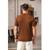 imageCOOFANDY Mens Zipper Polo Shirts Short Sleeve Ribbed Knit Polo T Shirts Fashion Casual Golf ShirtsBrown
