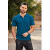 imageCOOFANDY Mens Zipper Polo Shirts Short Sleeve Ribbed Knit Polo T Shirts Fashion Casual Golf ShirtsDenim Blue