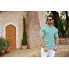 imageCOOFANDY Mens Zipper Polo Shirts Short Sleeve Ribbed Knit Polo T Shirts Fashion Casual Golf ShirtsGreen