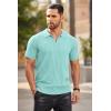 imageCOOFANDY Mens Zipper Polo Shirts Short Sleeve Ribbed Knit Polo T Shirts Fashion Casual Golf ShirtsGreen