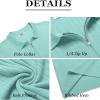 imageCOOFANDY Mens Zipper Polo Shirts Short Sleeve Ribbed Knit Polo T Shirts Fashion Casual Golf ShirtsGreen