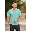 imageCOOFANDY Mens Zipper Polo Shirts Short Sleeve Ribbed Knit Polo T Shirts Fashion Casual Golf ShirtsGreen