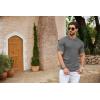 imageCOOFANDY Mens Zipper Polo Shirts Short Sleeve Ribbed Knit Polo T Shirts Fashion Casual Golf ShirtsGrey