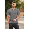 imageCOOFANDY Mens Zipper Polo Shirts Short Sleeve Ribbed Knit Polo T Shirts Fashion Casual Golf ShirtsGrey