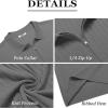 imageCOOFANDY Mens Zipper Polo Shirts Short Sleeve Ribbed Knit Polo T Shirts Fashion Casual Golf ShirtsGrey