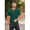 imageCOOFANDY Mens Zipper Polo Shirts Short Sleeve Ribbed Knit Polo T Shirts Fashion Casual Golf ShirtsHunter Green