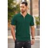 imageCOOFANDY Mens Zipper Polo Shirts Short Sleeve Ribbed Knit Polo T Shirts Fashion Casual Golf ShirtsHunter Green