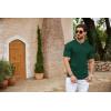 imageCOOFANDY Mens Zipper Polo Shirts Short Sleeve Ribbed Knit Polo T Shirts Fashion Casual Golf ShirtsHunter Green