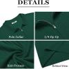 imageCOOFANDY Mens Zipper Polo Shirts Short Sleeve Ribbed Knit Polo T Shirts Fashion Casual Golf ShirtsHunter Green