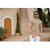 imageCOOFANDY Mens Zipper Polo Shirts Short Sleeve Ribbed Knit Polo T Shirts Fashion Casual Golf ShirtsKhaki