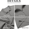 imageCOOFANDY Mens Zipper Polo Shirts Short Sleeve Ribbed Knit Polo T Shirts Fashion Casual Golf ShirtsLight Grey