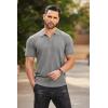 imageCOOFANDY Mens Zipper Polo Shirts Short Sleeve Ribbed Knit Polo T Shirts Fashion Casual Golf ShirtsLight Grey