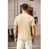 imageCOOFANDY Mens Zipper Polo Shirts Short Sleeve Ribbed Knit Polo T Shirts Fashion Casual Golf ShirtsLight Khaki