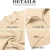imageCOOFANDY Mens Zipper Polo Shirts Short Sleeve Ribbed Knit Polo T Shirts Fashion Casual Golf ShirtsLight Khaki