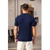 imageCOOFANDY Mens Zipper Polo Shirts Short Sleeve Ribbed Knit Polo T Shirts Fashion Casual Golf ShirtsNavy Blue