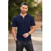 imageCOOFANDY Mens Zipper Polo Shirts Short Sleeve Ribbed Knit Polo T Shirts Fashion Casual Golf ShirtsNavy Blue
