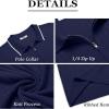 imageCOOFANDY Mens Zipper Polo Shirts Short Sleeve Ribbed Knit Polo T Shirts Fashion Casual Golf ShirtsNavy Blue Stripes