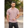 imageCOOFANDY Mens Zipper Polo Shirts Short Sleeve Ribbed Knit Polo T Shirts Fashion Casual Golf ShirtsPink