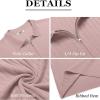 imageCOOFANDY Mens Zipper Polo Shirts Short Sleeve Ribbed Knit Polo T Shirts Fashion Casual Golf ShirtsPink