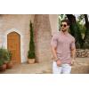 imageCOOFANDY Mens Zipper Polo Shirts Short Sleeve Ribbed Knit Polo T Shirts Fashion Casual Golf ShirtsPink