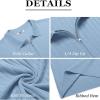 imageCOOFANDY Mens Zipper Polo Shirts Short Sleeve Ribbed Knit Polo T Shirts Fashion Casual Golf ShirtsSky Blue