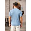 imageCOOFANDY Mens Zipper Polo Shirts Short Sleeve Ribbed Knit Polo T Shirts Fashion Casual Golf ShirtsSky Blue