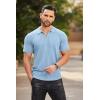 imageCOOFANDY Mens Zipper Polo Shirts Short Sleeve Ribbed Knit Polo T Shirts Fashion Casual Golf ShirtsSky Blue