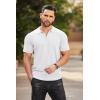 imageCOOFANDY Mens Zipper Polo Shirts Short Sleeve Ribbed Knit Polo T Shirts Fashion Casual Golf ShirtsWhite