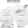 imageCOOFANDY Mens Zipper Polo Shirts Short Sleeve Ribbed Knit Polo T Shirts Fashion Casual Golf ShirtsWhite
