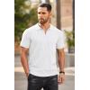imageCOOFANDY Mens Zipper Polo Shirts Short Sleeve Ribbed Knit Polo T Shirts Fashion Casual Golf ShirtsWhite