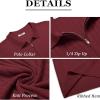 imageCOOFANDY Mens Zipper Polo Shirts Short Sleeve Ribbed Knit Polo T Shirts Fashion Casual Golf ShirtsWine Red