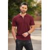 imageCOOFANDY Mens Zipper Polo Shirts Short Sleeve Ribbed Knit Polo T Shirts Fashion Casual Golf ShirtsWine Red