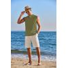 imageCOOFANDY Sleeveless Beach Shirts for Men Summer Tank Shirts Casual Henley Tank TopArmy Green