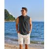 imageCOOFANDY Sleeveless Beach Shirts for Men Summer Tank Shirts Casual Henley Tank TopBlack