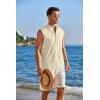imageCOOFANDY Sleeveless Beach Shirts for Men Summer Tank Shirts Casual Henley Tank TopCream