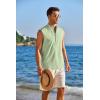 imageCOOFANDY Sleeveless Beach Shirts for Men Summer Tank Shirts Casual Henley Tank TopLgiht Green