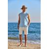imageCOOFANDY Sleeveless Beach Shirts for Men Summer Tank Shirts Casual Henley Tank TopLight Blue