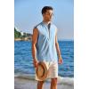 imageCOOFANDY Sleeveless Beach Shirts for Men Summer Tank Shirts Casual Henley Tank TopLight Blue