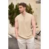 imageCOOFANDY Sleeveless Beach Shirts for Men Summer Tank Shirts Casual Henley Tank TopLight Brown