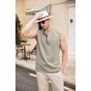 imageCOOFANDY Sleeveless Beach Shirts for Men Summer Tank Shirts Casual Henley Tank TopLight Grey