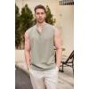 imageCOOFANDY Sleeveless Beach Shirts for Men Summer Tank Shirts Casual Henley Tank TopLight Grey
